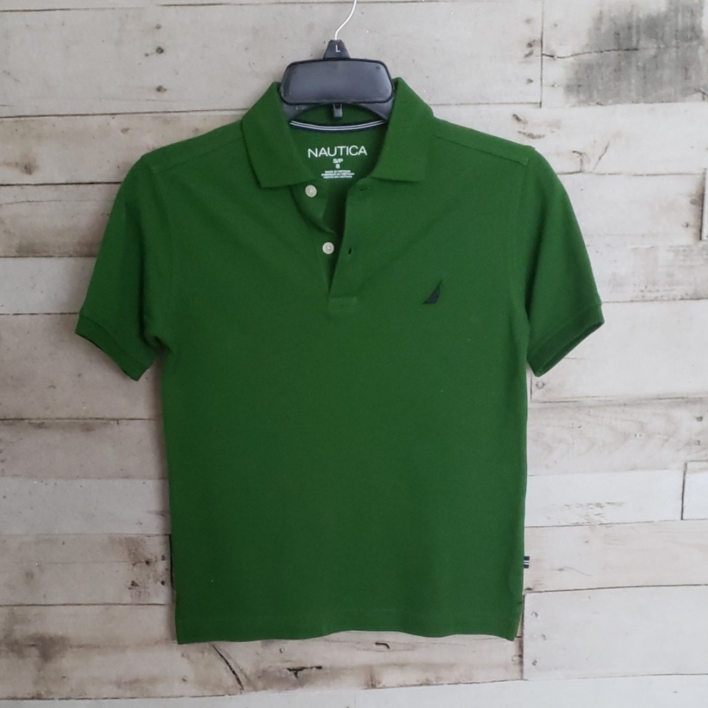 Boys green nautica polo